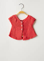 Gilet manches courtes rose MOULIN ROTY pour fille seconde vue