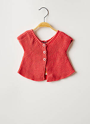 Gilet manches courtes rose MOULIN ROTY pour fille