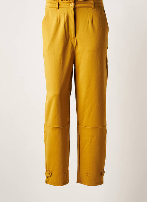 Pantalon droit jaune ICHI pour femme