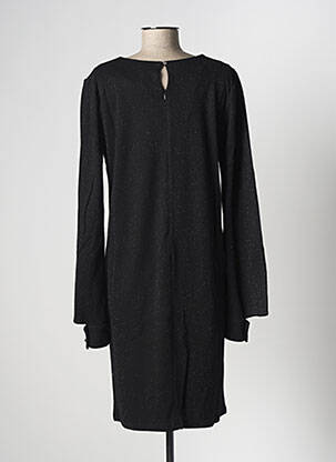 Robe mi-longue imprimé fantaisie manches longues noir LA FEE MARABOUTEE femme