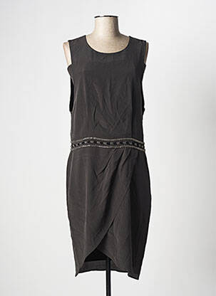 Robe mi-longue sans manche sans manche gris IKKS femme