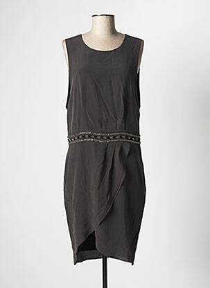 Robe mi-longue sans manche sans manche gris IKKS femme