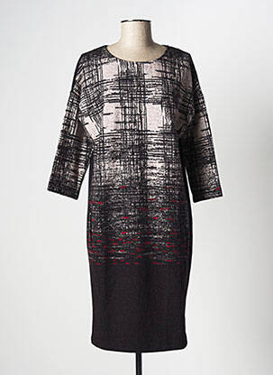 Robe mi-longue manches 3/4 manches 3/4 noir LA FEE MARABOUTEE femme