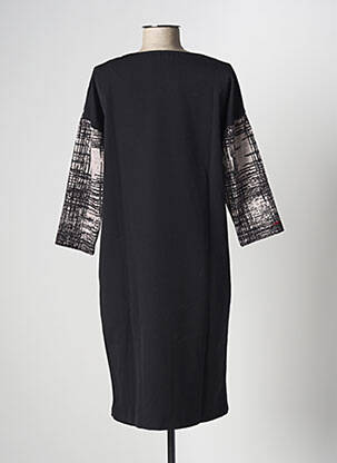 Robe mi-longue manches 3/4 manches 3/4 noir LA FEE MARABOUTEE femme