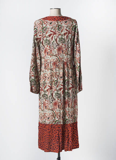 Robe mi-longue marron LA FEE MARABOUTEE pour femme