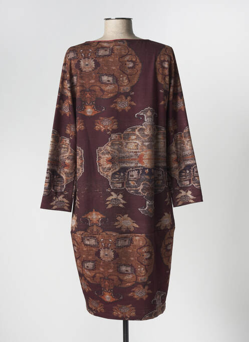 Robe mi-longue marron LA FEE MARABOUTEE pour femme
