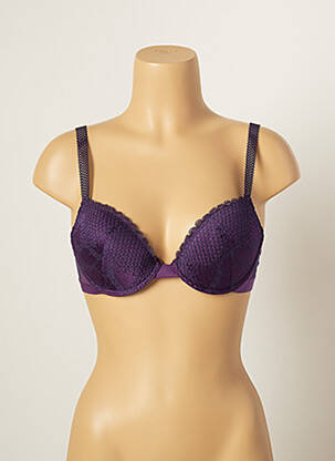 Soutien-gorge effet matière satinée haut soutien-gorge push-up violet IMPLICITE femme