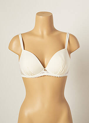 Soutien-gorge effet matière satinée haut soutien-gorge moulé beige IMPLICITE femme