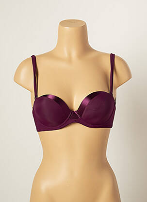 Soutien-gorge effet matière satinée haut soutien-gorge moulé violet IMPLICITE femme