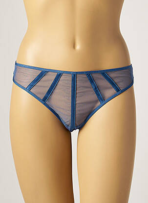 Tanga stretch bleu IMPLICITE femme