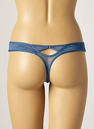 Tanga stretch bleu IMPLICITE femme