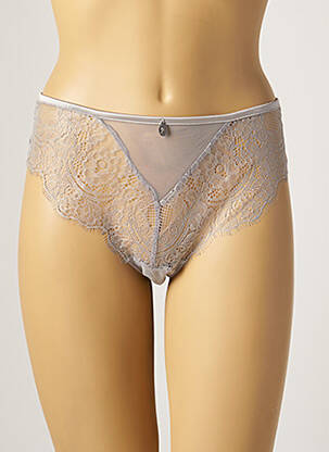 Tanga finition dentelle gris IMPLICITE femme