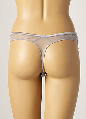 Tanga finition dentelle gris IMPLICITE femme