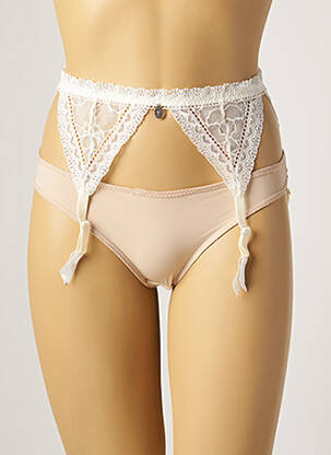 Guêpière/porte-jarretelle finition dentelle blanc IMPLICITE femme