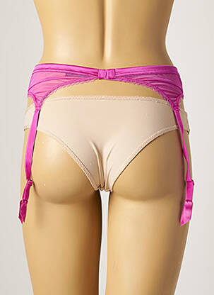 Guêpière/porte-jarretelle finition dentelle rose IMPLICITE femme
