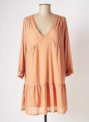 Robe courte coupe évasée manches longues rose LILI & LALA femme