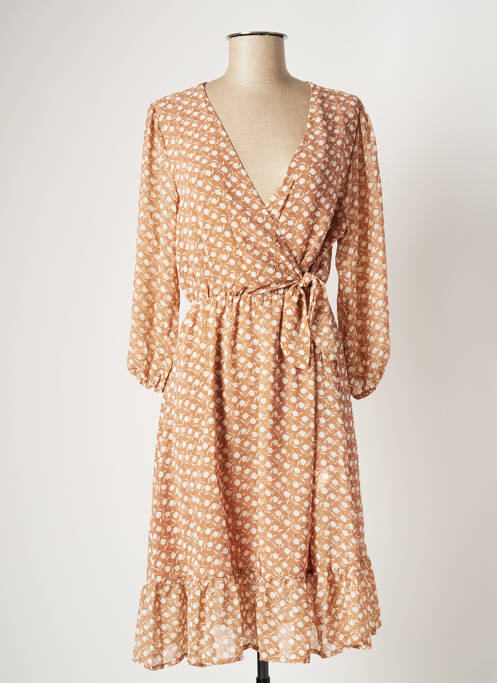 Robe mi-longue beige SEASON pour femme