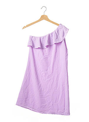 Robe courte manches courtes manches courtes violet #MODE IN ELO femme