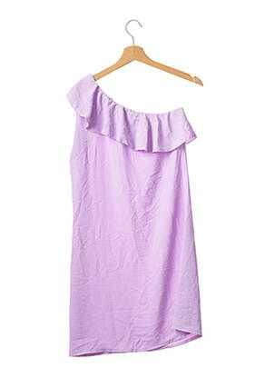 Robe courte manches courtes manches courtes violet #MODE IN ELO femme