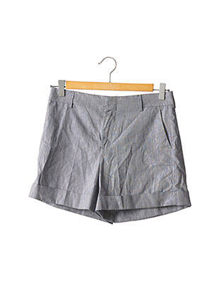 Short fermeture zippée sous rabat avec crochet taille normale bleu REIKO femme