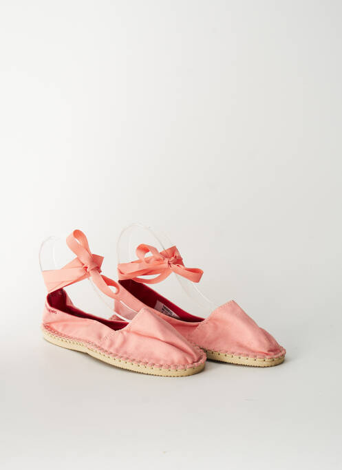 Espadrilles fermeture lacets talon plat jusqu'à 3cm rose HAVANA femme