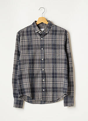 Chemise manches longues manches longues gris DRAPEAU NOIR homme