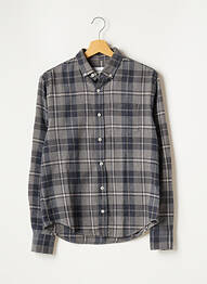 Chemise manches longues manches longues gris DRAPEAU NOIR homme