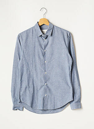 Chemise manches longues poignets boutonnés bleu SANDRO homme