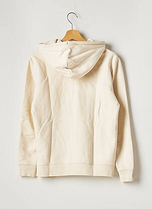 Sweat-shirt à capuche finition bords-côtes manches longues beige HARMONY homme