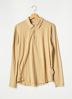 Polo tissage chiné manches longues beige ORLEBAR BROWN homme