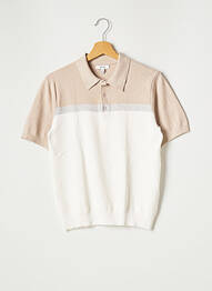 Pull stretch manches courtes beige REISS homme