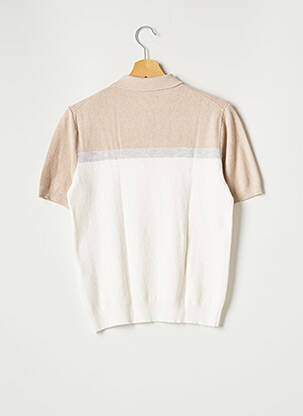 Pull stretch manches courtes beige REISS homme