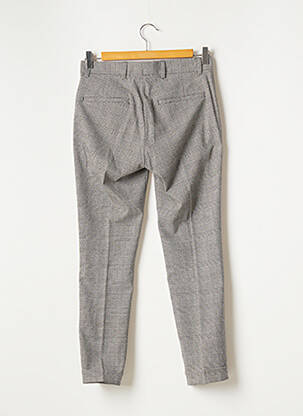 Pantalon slim fermeture zippée sous rabat avec crochet taille normale gris TOPMAN homme