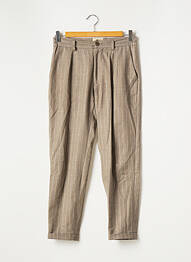 Pantalon slim fermeture zippée sous rabat boutonné gris NOYOCO homme
