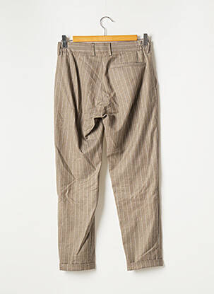 Pantalon slim fermeture zippée sous rabat boutonné gris NOYOCO homme
