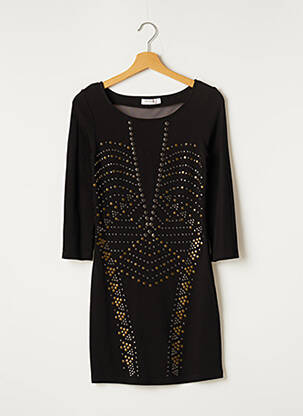 Robe courte manches 3/4 manches 3/4 noir SUITEBLANCO femme