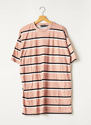 Robe courte manches courtes manches courtes rose PRETTY LITTLE THING femme