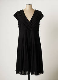 Robe mi-longue tissage crêpe manches courtes noir MYRINE ANTWERP femme