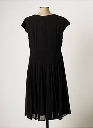 Robe mi-longue tissage crêpe manches courtes noir MYRINE ANTWERP femme