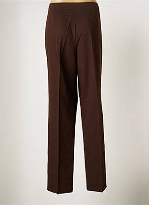Pantalon droit tissage popeline taille normale marron ATIAN femme