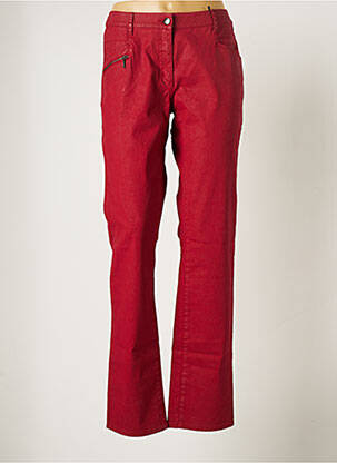 Pantalon droit rouge FLEUR DE SEL pour femme