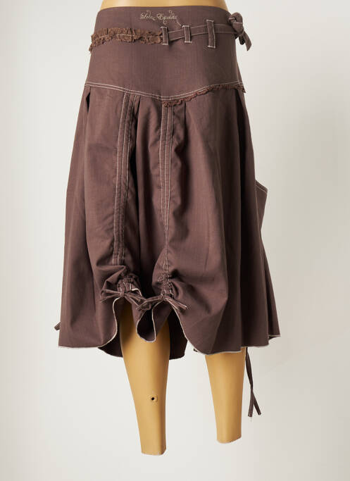 Jupe mi-longue marron LOLA ESPELETA pour femme