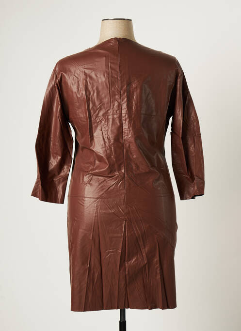 Robe mi-longue marron POUSSIERE D'ETOLE pour femme