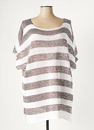 Pull blanc MAT. pour femme