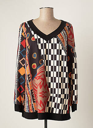 Blouse imprimé fantaisie manches longues noir AN II VITO femme