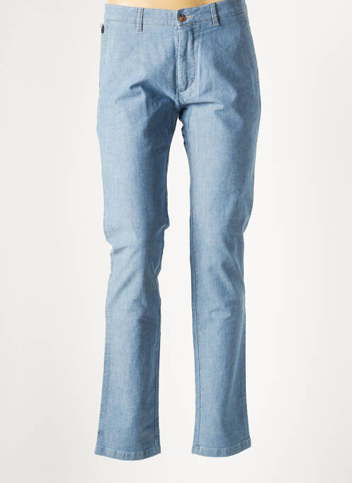 Pantalon chino bleu BRUNO SAINT HILAIRE pour homme