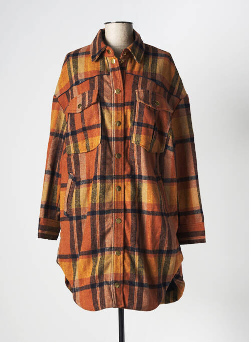 Manteau court sans capuche sans capuche orange WILD femme