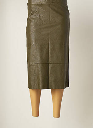 Jupe mi-longue stretch vert MAEVY femme