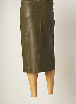 Jupe mi-longue stretch vert MAEVY femme