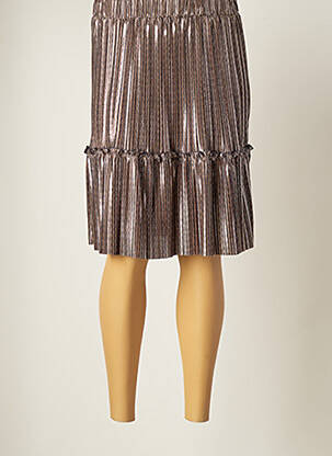 Jupe mi-longue taille normale beige VINTAGE LOVE femme